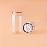 Boîtes de boissons en PET transparentes avec logo personnalisé et couvercle en aluminium pour thé au lait, cola, soda, jus