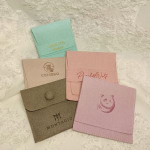 Custom Suede Microfiber Envelope Flap Packaging Logo Printed Gift Pouch <b>Candy</b> <b>Lipstick</b> Jewelry Ring Storage Bag - Product Image 2