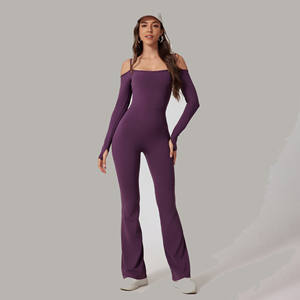<span class=keywords><strong>Combinaison</strong></span> de Sport <span class=keywords><strong>Femme</strong></span> Pièce Unique à Séchage Rapide, <span class=keywords><strong>Pantalon</strong></span> Évasé, Justaucorps d'Entraînement et Yoga pour Femmes - Product Image 4