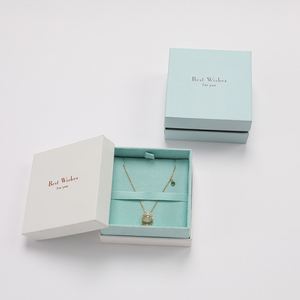 High Quality Luxury Velvet Insert Custom Logo Cardboard Ring Necklace Jewelry Gift Box Square <b>Pattern</b> Premium Packaging - Product Image 3