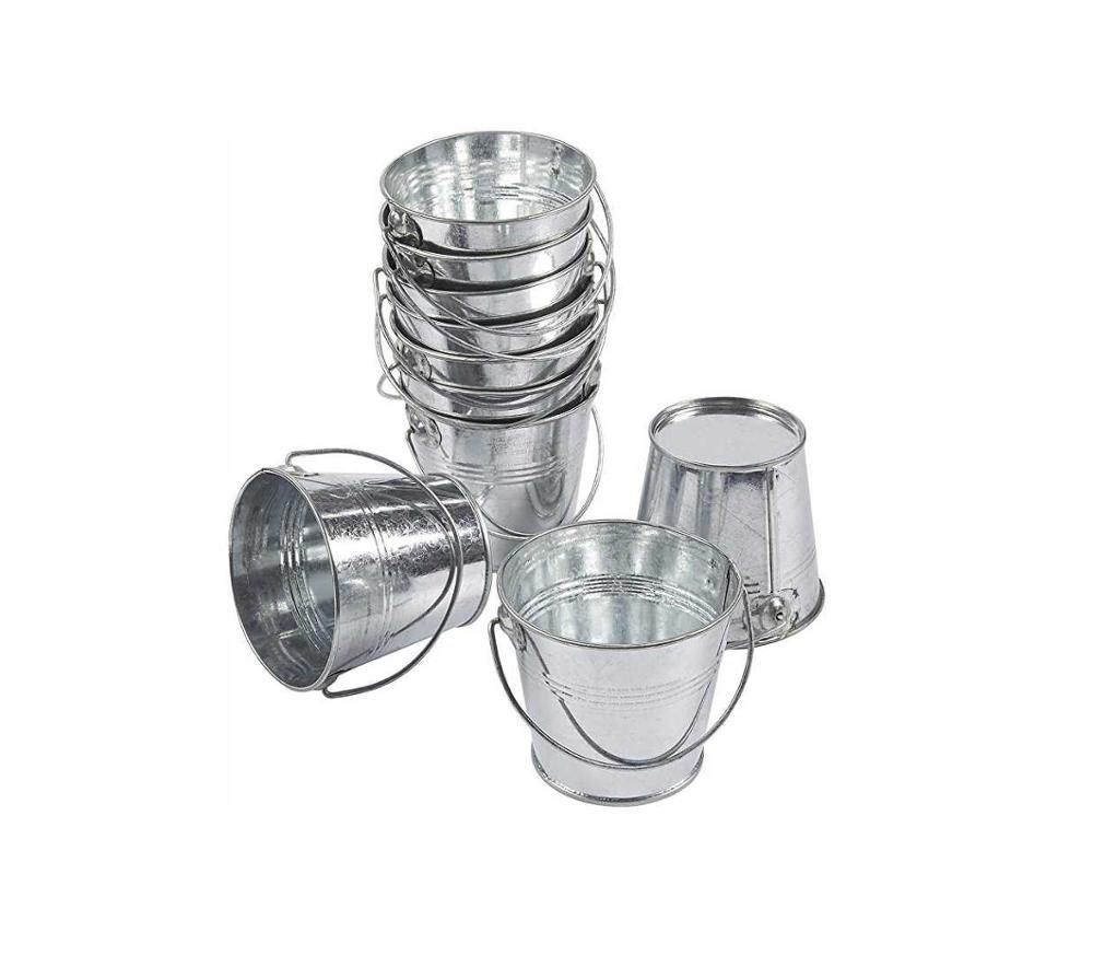 Небольшой Металлический горшок/оцинкованная стальная мини металлическая ручка/садовые украшения