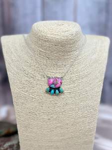 Collar de Plata de Ley Hecho a Mano con Turquesa Kingman y Algodón de Azúcar, Joyería para Mujer, Accesorio Elegante de Diseñador - Product Image 4