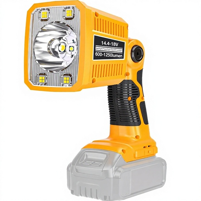 LED Flashlight for 20V Max Battery 1250 Lumens USB Charging Port 18W Aluminum Spotlight with 110 Rotating Head
