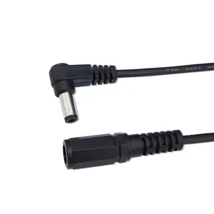5.5mm DC Power Cord Extension Male to Female 5.5*2.1mm Right Angle DC Plug Extension Cable 22AWG