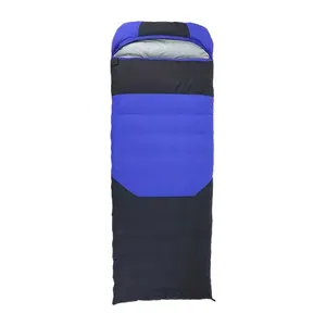 Manufacturer custom natural waterproof cold weather envelope down sleeping bag for hiking trip