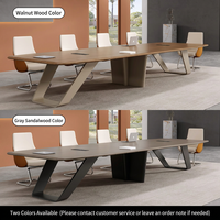 Table de conférence rectangulaire moderne en bois de 4 m, table de réunion longue pour bureau, hôtel, école