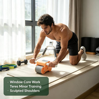 Rodillo Abdominal Ergonómico para Ejercicios en Casa, con Rebote Automático, para Adelgazar la Cintura, para Hombres y Mujeres Adultos