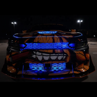 Nouvelle grille avant LED illuminée série Flow RGB 12V contrôlée par application pour toutes les voitures