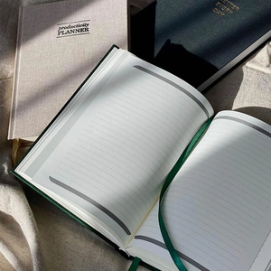 Planificateur mensuel et hebdomadaire <span class=keywords><strong>personnalisé</strong></span> en tissu de lin fait à la main A5 Agenda <span class=keywords><strong>personnalisé</strong></span> en relief Journal Carnet <span class=keywords><strong>avec</strong></span> marque-page en ruban - Product Image 4