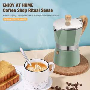 Cafetière Moka en aluminium poli de style italien classique, 1/3/6/9/12 tasses, pour cuisinière, expresso - Product Image 2