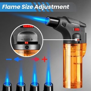 Torche à gaz jet de butane multicolore créative 2023, économique, pour cuisine et barbecue, en plastique, coupe-vent, rechargeable, écologique, pour cigares et cadeaux promotionnels - Product Image 3