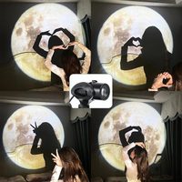 Mini projecteur LED USB Veilleuse 6 couleurs Lampe Terre-Lune pour décoration murale de chambre à coucher Ambiance arc-en-ciel moyen