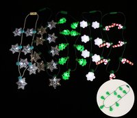 Bestseller Weihnachts-LED-Halskettenlichter Transparente Schneeflocken-Lichterkette Batteriebetriebene Girlandenlichter für Feiertagsdekoration