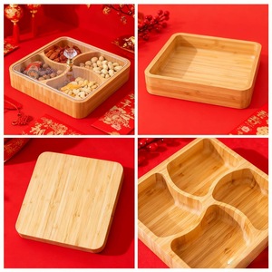 Wooden Fruit Tray Solid Wood Candy Snack Serving Platter Household Chinese Tea Party Wedding Gift <b>Box</b> - Product Image 4
