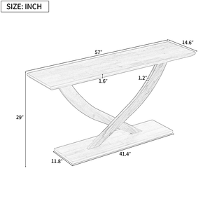 Modern Rustic <b>Console</b> <b>Table</b> with Cross-Leg Design,Sturdy Construction and Ample Surface Space - Product Image 2