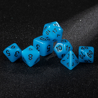 Jeu de dés polyédriques classiques bleu opaque 7 pièces pour jeux de rôle de table traditionnels, accessoire de jeu en acrylique standard 16 mm
