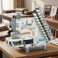 JUKKY Meilleure Vente VC008 Machine à Coudre Spéciale Multi-Aiguilles à Point de Chaînette Cylindrique 12 Aiguilles pour la Couture de la Taille des Vêtements