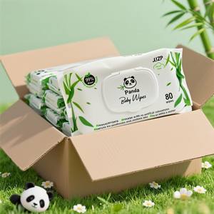 Lingettes humides jetables naturelles en bambou biodégradable écologique pour bébés pour l'essuyage d'allaitement de la peau de bébé - Product Image 1