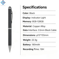 Enregistreur vocal numérique Q90A, type stylo, en alliage de cuivre, 22,3 g, 10 heures d'enregistrement, mini enregistreur vocal, câble 3,5 mm, pour étudiants, conférences