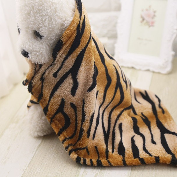 Autumn Winter Flannel Warm Blanket Nest House Mat for Pet Dog Cat Tiger Pattern Golden Retriever Teddy Eco-Friendly Corduroy