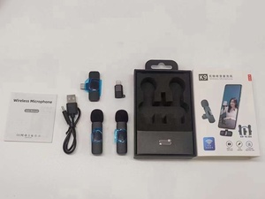 Nhà Máy Nóng Bán 2 Trong 1 Lavalier <span class=keywords><strong>Microphone</strong></span> Xách Tay Mini <span class=keywords><strong>Microphone</strong></span> Ghi Âm Không Dây <span class=keywords><strong>Microphone</strong></span> Cho IOS Android - Product Image 3