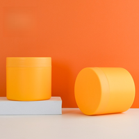 Pot en plastique PP à double paroi de 250 ml, couleur orange, avec couvercle à vis, pour beurre corporel, gommage corporel et crème pour les yeux - Logo personnalisé et emballage d'exportation