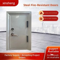 Puerta Cortafuego de Acero Personalizada de Fábrica, Puerta Batiente de Acero de Seguridad Resistente al Fuego para Ingeniería de Edificios Comerciales