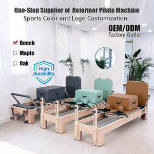 Appareil de <span class=keywords><strong>Pilates</strong></span> Reformer Pliable pour la Maison, en Bois de Chêne Cerisier, Réglable, Écologique, Durable, pour Studio de <span class=keywords><strong>Pilates</strong></span> et Bien-être - Product Image 6