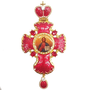 2020 más nuevo de aleación de oro colgante grande con aceite rojo artesanal para Ortodoxa Griega de la Iglesia Rusa cruz Pectoral - Product Image 2