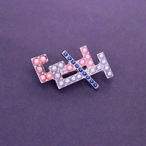 Metallo rosa blu perla <span class=keywords><strong>Jack</strong></span> e <span class=keywords><strong>Jill</strong></span> Pin 1938 JJ spilla membro della comunità di confraternite regali gioielli - Product Image 2