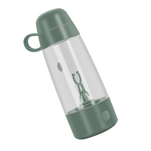 Electric Sports Water Bottle 301-400ml Portable Mixing Cup For Protein Milk Coffee Solid Color Green JBB-001 - Product Image 4