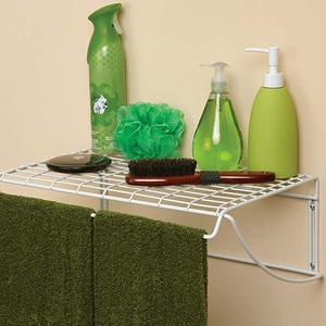 JH-Mech White 4 ft Wire Shelving System for Laundry Rooms Linen <strong>Closets</strong> or Basements Hanging Wire Shelf - Product Image 5