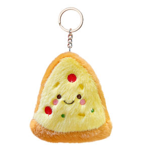 Cartoon Pluche Kaas Pizza Creatieve Sleutelhanger Schattig Eten Tas Accessoires Aangepaste Tekening - Product Image 1