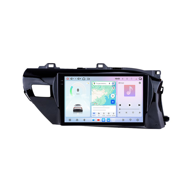 10 Inch 4+64GB WIFI DSP Wireless Carplay GPS Navigation Android OBD2 Touch Screen Car Radio Frame Set for Hilux 2016-2018