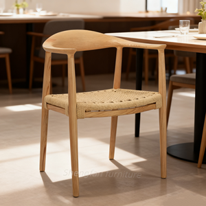 <span class=keywords><strong>Chaise</strong></span> de salle à manger <span class=keywords><strong>en</strong></span> corde de <span class=keywords><strong>bois</strong></span> de frêne nordique de loisirs siège <span class=keywords><strong>tressé</strong></span> pour chaises de restaurant de cuisine de salle à manger - Product Image 4