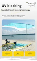 Parasol carré imperméable populaire transfrontalier, tente de plage en nylon monocouche avec 4 poteaux en aluminium 400x300cm UPF 50+