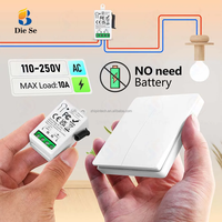 Interrupteur sans fil auto-alimenté 433 MHz sans batterie, étanche IP44, AC 110-250V 10A pour lampe murale et portail - Vente en gros