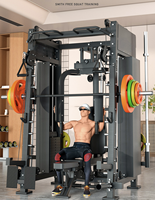 Smith Machine multifonctionnelle en acier pour la maison : ensemble d'équipements de gym pour squats, développés assis, exercices de pectoraux et cage de puissance pour un entraînement complet du corps