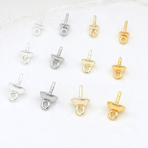Accesorios hechos a mano para engastar cuentas semiperforadas de cobre chapado en oro de 18k con diseño de ojal, engaste de perlas y espiral - Product Image 2