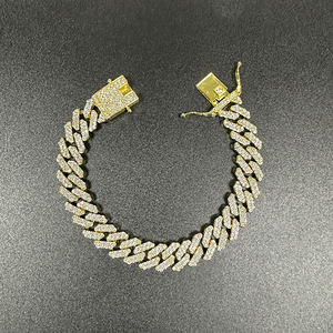 Collier de chaîne cubaine en <span class=keywords><strong>strass</strong></span> NL2017, bijoux de chaîne cubaine à fermoir en <span class=keywords><strong>strass</strong></span>, prix bas - Product Image 2