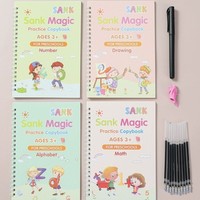 Livre Magique Réutilisable avec Sillon d'Écriture pour l'Alphabet Arabe – Cahier d'Apprentissage et Jouet de Calligraphie pour Enfants