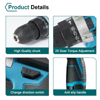 Perceuse à percussion sans fil 21V à batterie, mini-perceuse rotative portative 10mm, qualité industrielle OEM pour la réparation à domicile
