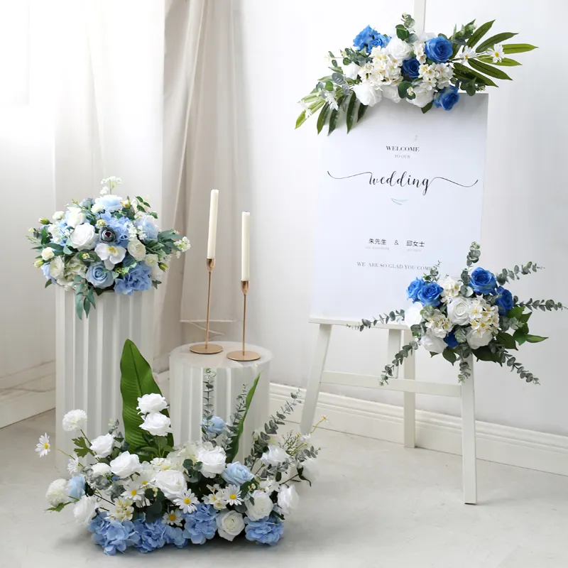 थोक कृत्रिम फूल स्टैंड centerpieces सजावट के लिए शादी के फूल और पौधों के लिए धावक के लिए सजावट