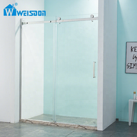 Cabine de douche droite en verre trempé sans cadre en acier inoxydable Weisdon Foshan