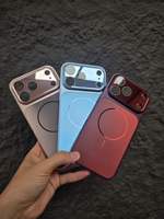 Coque de téléphone magnétique antichoc pour iPhone 17 18, en TPU+PC, avec dos en PC à paillettes fluide et protection d'objectif en acrylique, dotée de 2000 aimants