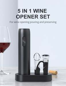 Vente en gros, ouvre-bouteille rechargeable 5 en 1, kit cadeau, tire-bouchon multifonctionnel avec aérateur, bouchon sous vide, ouvre-bouteille de vin - Product Image 3