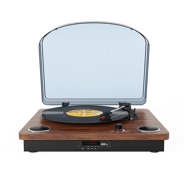 High Quality TB-008 Modern Retro Electric Vinyl Record LP Player Vintage Turntable with Speakers