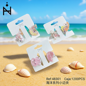 Petites pinces à cheveux en forme de créature marine rose de la série Ocean pour enfants et filles - Product Image 3