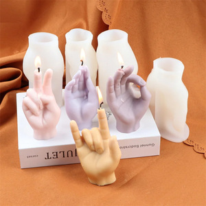 Customizable <b>Hand</b> Gesture Candle <b>Mold</b> Silicone DIY Plaster <b>Mold</b> For Home Decoration Valentine'S Day - Product Image 1