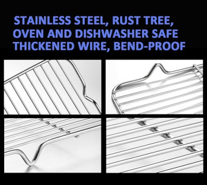 Premium Stainless Steel Multifunctional Outdoor Cooking Grid Reusable Grilling <b>Rack</b> for <b>BBQ</b> and Baking - Product Image 4